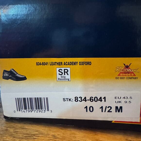 Men's 10.5 M Thorogood Uniform Classic Leather Academy Oxford Slip Resist Shoes - Picture 6 of 7